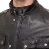 Men Black Leather Field Coat | Premium Onyx Lambskin Belted Safari Duster | Luxury Professional Winter Utility Executive Overcoat