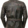 Men Distressed Brown Leather Field Coat | Premium Espresso Lambskin Belted Safari Duster | Luxury Vintage Winter Heavy Utility Overcoat
