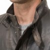 Men Distressed Brown Leather Field Coat | Premium Espresso Lambskin Belted Safari Duster | Luxury Vintage Winter Heavy Utility Overcoat