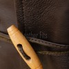 Men Hooded Brown Leather Duffle Coat | Premium Cocoa Lambskin Toggle Parka Overcoat | Luxury Vintage Plaid Lined Winter Heavy Outerwear