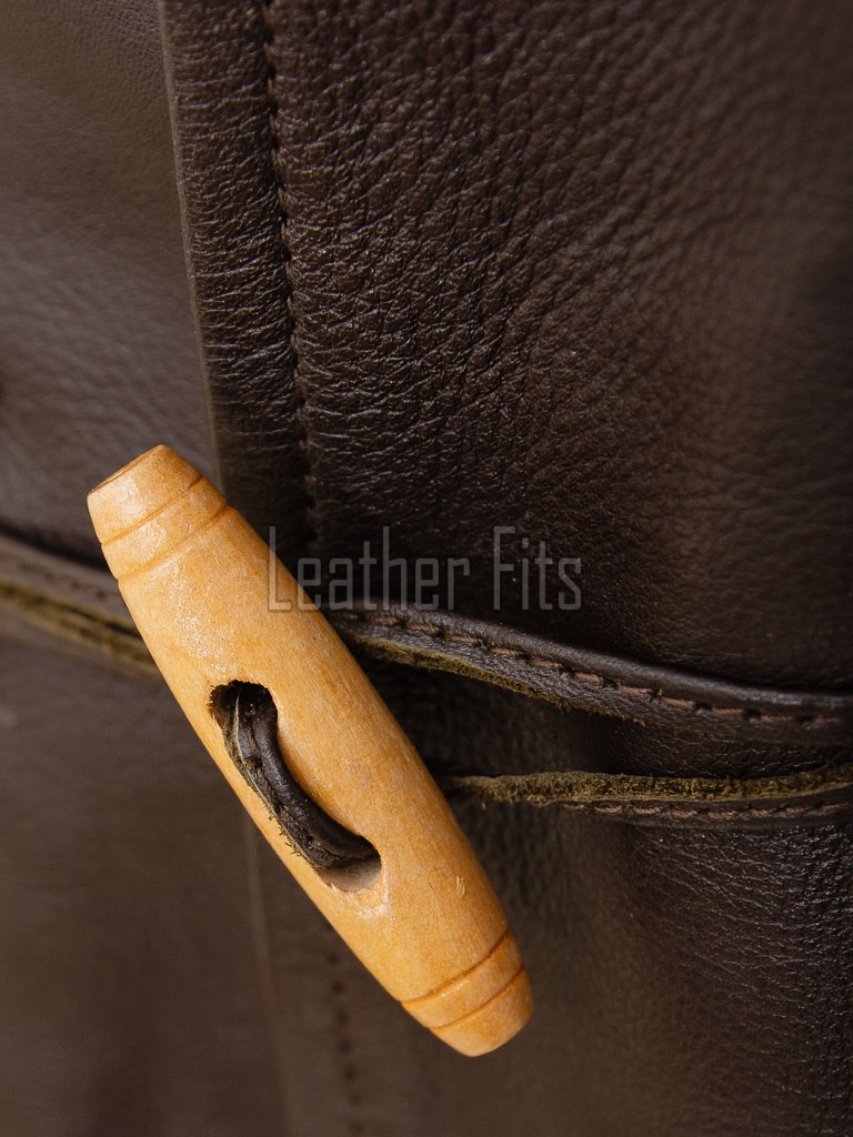Men Hooded Brown Leather Duffle Coat | Premium Cocoa Lambskin Toggle Parka Overcoat | Luxury Vintage Plaid Lined Winter Heavy Outerwear
