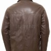 Men Chestnut Brown Leather Car Coat | Premium Umber Sheepskin Button Front Duster | Luxury Winter Smooth Grain Tailored Overcoat
