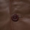 Men Chestnut Brown Leather Car Coat | Premium Umber Sheepskin Button Front Duster | Luxury Winter Smooth Grain Tailored Overcoat