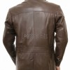 Men Espresso Brown Leather Field Coat | Premium Walnut Sheepskin Multi Pocket Duster | Luxury Winter Layered Utility Patrol Overcoat