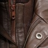 Men Espresso Brown Leather Field Coat | Premium Walnut Sheepskin Multi Pocket Duster | Luxury Winter Layered Utility Patrol Overcoat