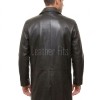 Men Onyx Black Leather Trench Coat | Premium Dark Sable Lambskin Overcoat | Luxury Winter Single Breasted Sartorial Duster
