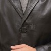 Men Onyx Black Leather Trench Coat | Premium Dark Sable Lambskin Overcoat | Luxury Winter Single Breasted Sartorial Duster