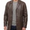 Men Umbra Brown Leather Long Coat | Premium Espresso Lambskin Car Duster | Luxury Winter Single Breasted Minimalist Overcoat