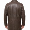 Men Umbra Brown Leather Long Coat | Premium Espresso Lambskin Car Duster | Luxury Winter Single Breasted Minimalist Overcoat