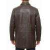 Men Mahogany Brown Leather Long Coat | Luxury Bronze Lambskin Winter Trench | Premium Single Breasted Tailored Car Duster Overcoat