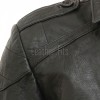 Men Onyx Black Leather Long Coat | Tactical Urban Winter Car Duster | Luxury Textured Sheepskin Military Style Overcoat