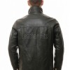 Men Obsidian Black Leather Car Coat | Premium Layered Winter Duster Jacket | Luxury Detachable Shearling Collar Cold Weather Overcoat