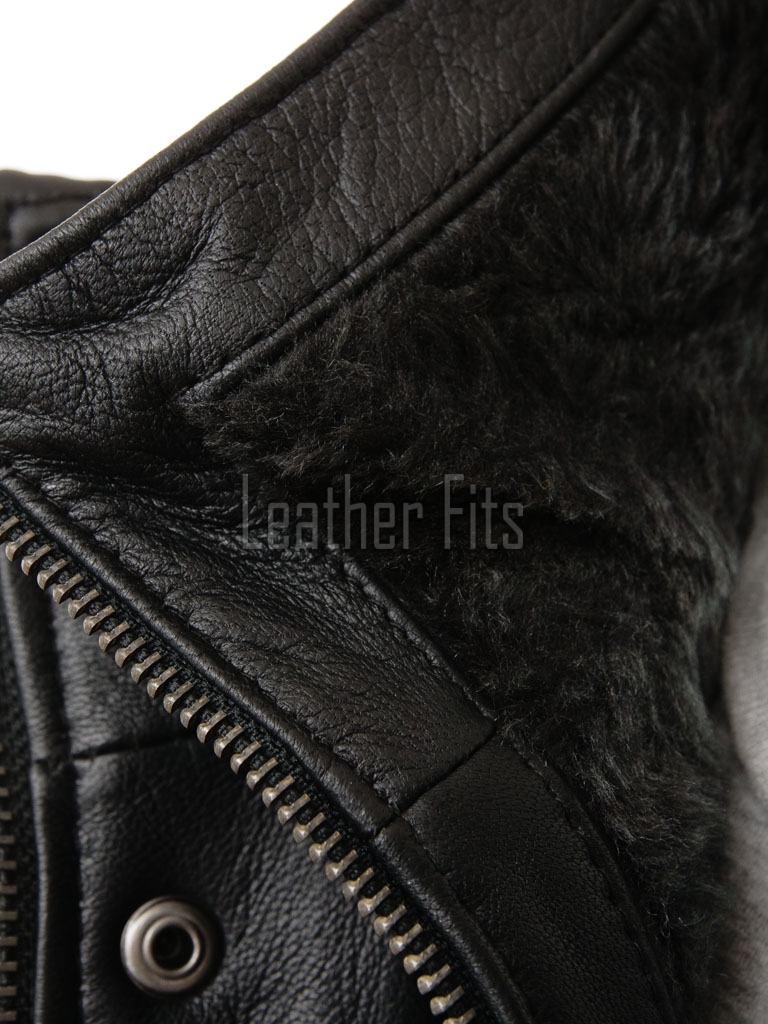 Men Obsidian Black Leather Car Coat | Premium Layered Winter Duster Jacket | Luxury Detachable Shearling Collar Cold Weather Overcoat