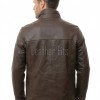 Men Mahogany Brown Leather Car Coat | Luxury Layered Winter Overcoat | Premium Smooth Lambskin Detachable Trim Long Duster Jacket