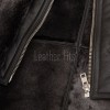 Men Dark Charcoal Leather Car Coat | Luxury Shearling Lined Winter Duster Jacket | Premium Matte Sheepskin Insulated Heavy Overcoat