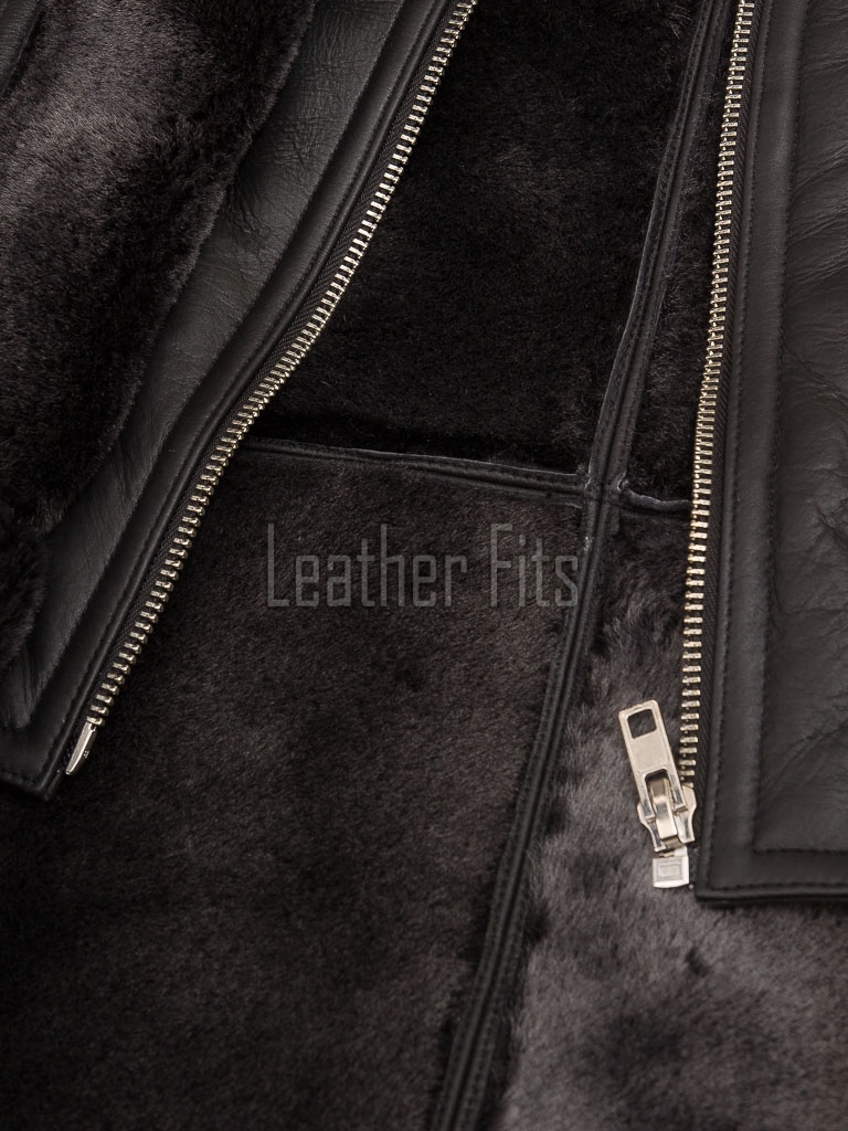 Men Dark Charcoal Leather Car Coat | Luxury Shearling Lined Winter Duster Jacket | Premium Matte Sheepskin Insulated Heavy Overcoat