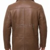 Men Tan Saddle Leather Car Coat | Luxury Winter Shearling Lined Duster Jacket | Premium Cognac Sheepskin Insulated Heavy Overcoat