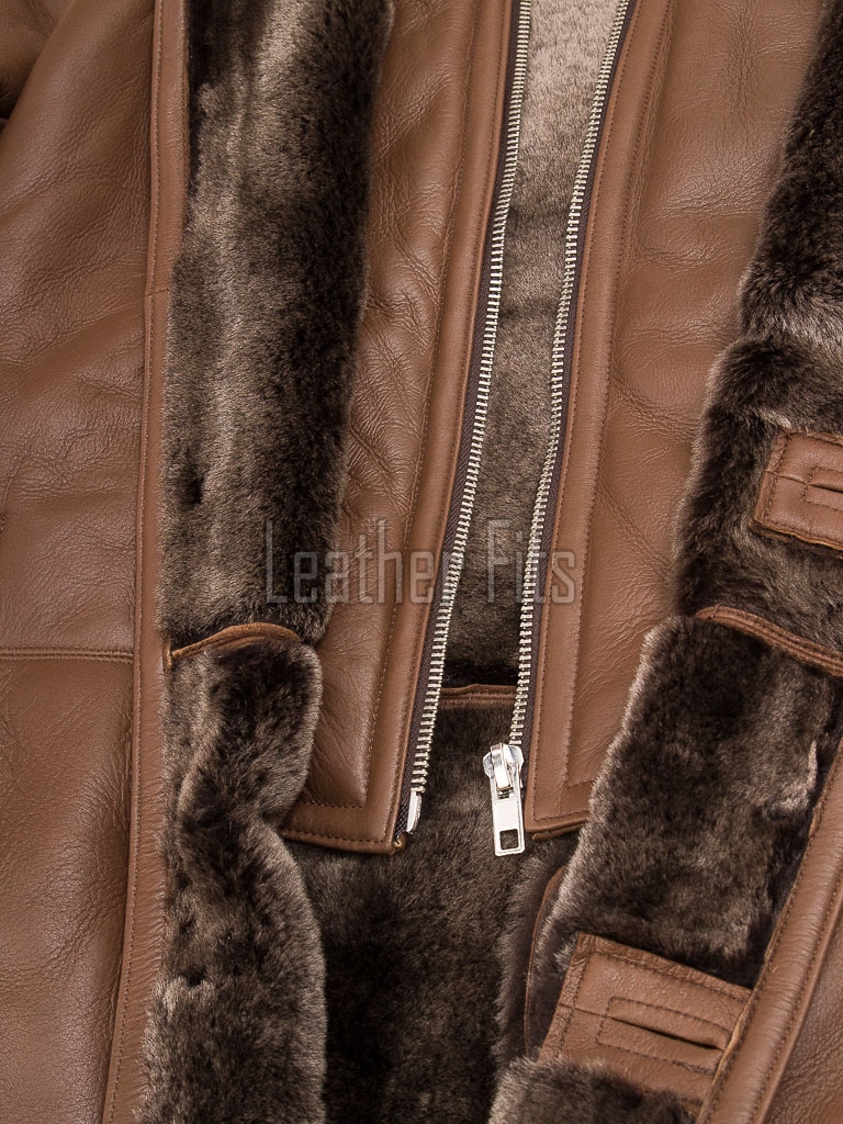 Men Tan Saddle Leather Car Coat | Luxury Winter Shearling Lined Duster Jacket | Premium Cognac Sheepskin Insulated Heavy Overcoat