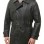 Men Onyx Black Leather Trench Coat | Double Breasted Military Officer Duster | Premium Lambskin Belted Long Winter Overcoat