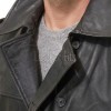 Men Onyx Black Leather Trench Coat | Double Breasted Military Officer Duster | Premium Lambskin Belted Long Winter Overcoat