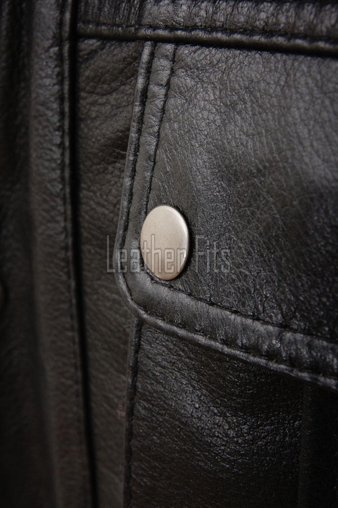 Men Obsidian Black Leather Field Coat | Multi Pocket Military Winter Parka | Premium Lambskin Insulated Double Zip Long Overcoat