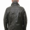 Men Espresso Brown Leather Car Coat | Luxury Winter Shearling Lined Duster | Premium Sheepskin Insulated Heavy Mock Neck Overcoat