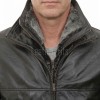 Men Espresso Brown Leather Car Coat | Luxury Winter Shearling Lined Duster | Premium Sheepskin Insulated Heavy Mock Neck Overcoat