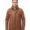 Men Cognac Tan Leather Car Coat | Luxury Winter Fleece Lined Duster | Premium Sheepskin Insulated Mock Neck Button Overcoat