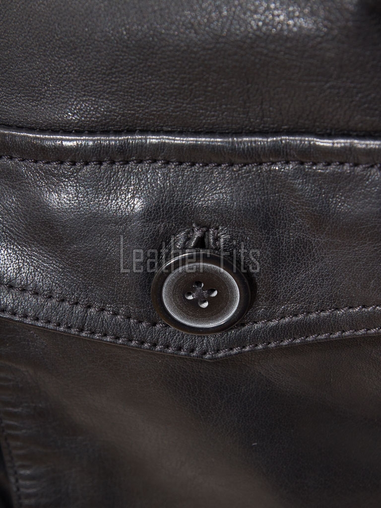 Men Black Leather Hooded Field Coat | Plaid Lined Military Utility Parka | Premium Distressed Lambskin Insulated Long Winter Overcoat