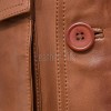 Men Whiskey Brown Leather Field Coat | Luxury Tartan Lined Cargo Parka | Premium Sheepskin Insulated Hooded Multi Pocket Overcoat