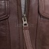 Men Mahogany Brown Leather Field Coat | Luxury Winter Military Cargo Parka | Premium Sheepskin Insulated Long Officer Car Overcoat