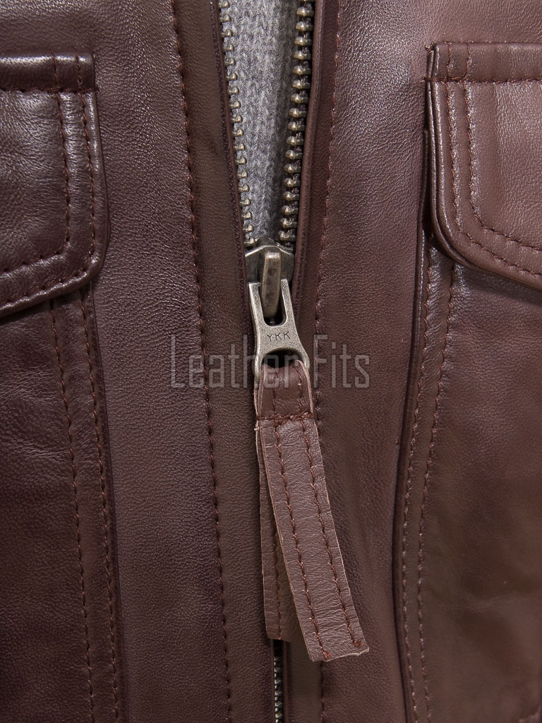 Men Mahogany Brown Leather Field Coat | Luxury Winter Military Cargo Parka | Premium Sheepskin Insulated Long Officer Car Overcoat