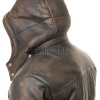 Men Antique Espresso Leather Puffer Coat | Luxury Winter Insulated Hooded Parka | Premium Distressed Lambskin Heavy Car Jacket
