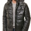 Men Obsidian Black Leather Puffer Coat | Luxury Winter Down Car Parka | Premium Quilted Lambskin Insulated Long Jacket