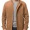 Men Cognac Tan Nubuck Leather Car Coat | Luxury Winter Matte Overcoat | Premium Genuine Sheepskin Tailored Mid-Length Suburban Jacket