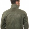 Men Olive Green Suede Field Coat | Luxury Winter Contrast Trim Parka | Premium Genuine Lambskin Tailored Longline Heavy Outerwear Jacket