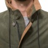 Men Olive Green Suede Field Coat | Luxury Winter Contrast Trim Parka | Premium Genuine Lambskin Tailored Longline Heavy Outerwear Jacket