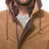 Men Tobacco Suede Raglan Field Coat | Luxury Winter Contrast Trim Parka | Premium Genuine Lambskin Tailored Longline Heavy Jacket