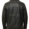 Men Minimalist Black Leather Car Coat | Premium Midnight Lambskin Button Front Duster | Luxury Winter Smooth Grain Urban Overcoat