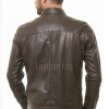 Men Chocolate Brown Leather Jacket - Premium Real Sheepskin Urban Cruiser Moto Highway Rider Coat Tailored Plain Sleek Outerwear Genuine
