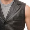 Men Black Leather Tailored Vest | Luxury Genuine Lambskin Fitted Waistcoat | Premium Sleek Sleeveless Evening Layering Jacket