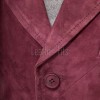 Men Burgundy Suede Tailored Vest | Luxury Genuine Wine Lambskin Waistcoat | Premium Soft Matte Sleeveless Evening Layering Jacket