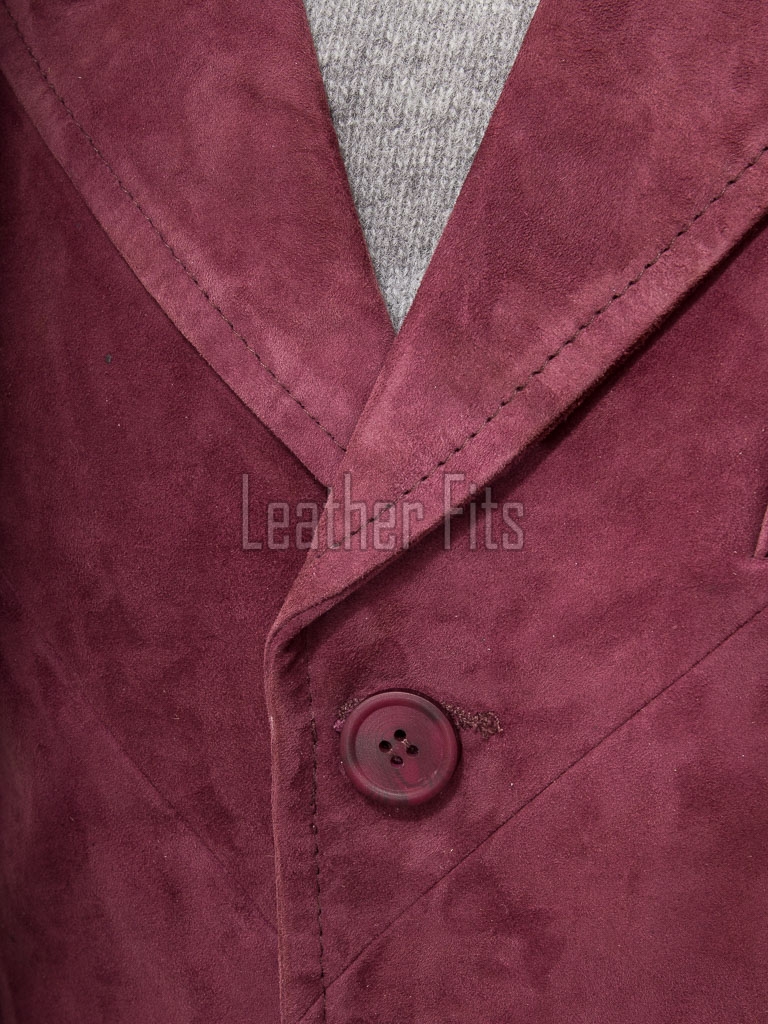 Men Burgundy Suede Tailored Vest | Luxury Genuine Wine Lambskin Waistcoat | Premium Soft Matte Sleeveless Evening Layering Jacket