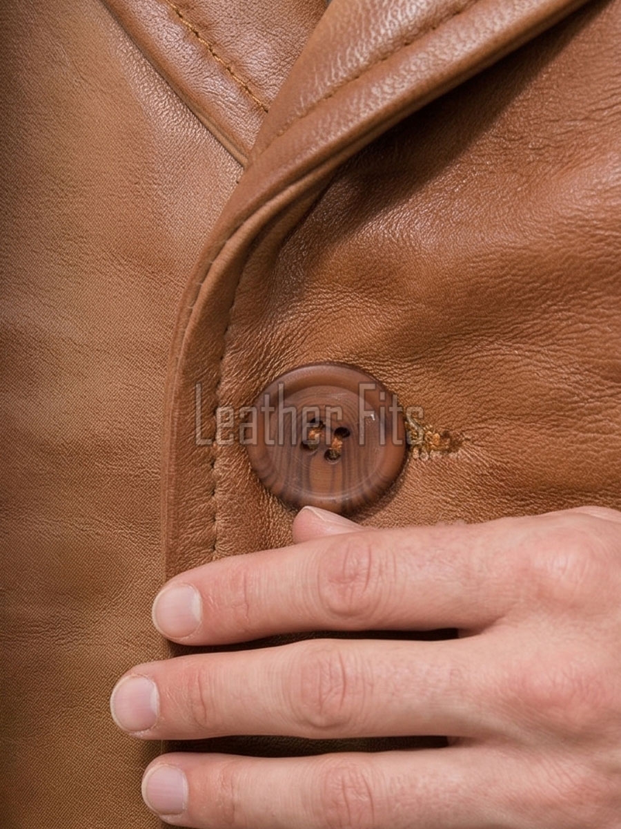 Men Tan Leather Tailored Vest | Luxury Genuine Cognac Lambskin Waistcoat | Premium Sleek Sleeveless Smart Casual Layering Gilet