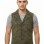 Men Olive Green Suede Vest | Luxury Genuine Sage Lambskin Waistcoat | Premium Soft Matte Sleeveless Country Gentleman Layering Jacket