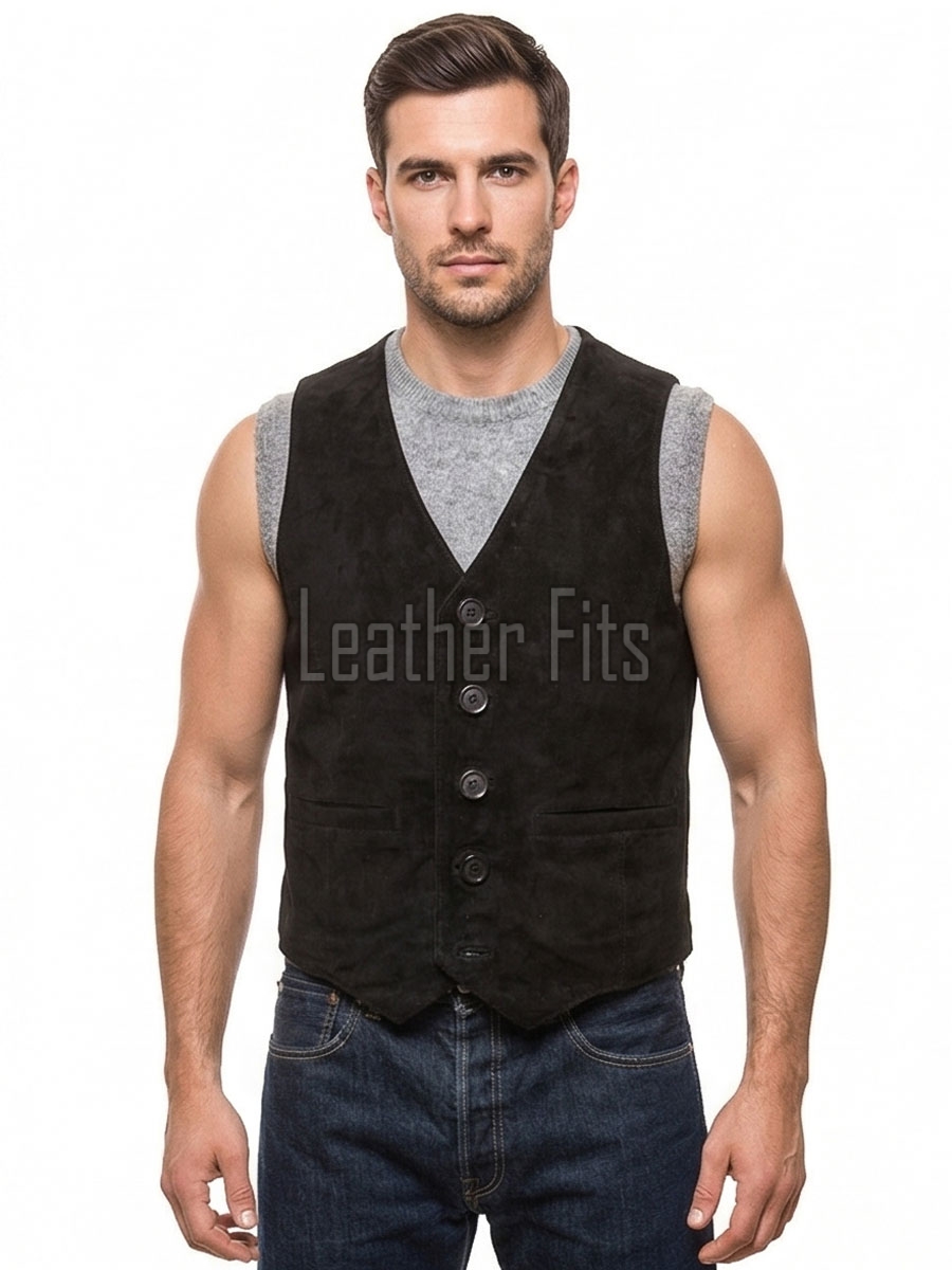 Men Olive Green Suede Vest | Luxury Genuine Sage Lambskin Waistcoat | Premium Soft Matte Sleeveless Country Gentleman Layering Jacket