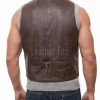 Men Espresso Brown Leather Vest | Luxury Genuine Lambskin Fitted Waistcoat | Premium Sleek Sleeveless Smart Casual Dress Layering Jacket