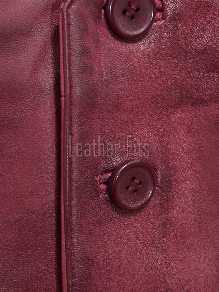 Men Maroon Leather Vest | Luxury Genuine Burgundy Sheepskin Gilet | Premium Distressed Crimson Sleeveless Semi Formal Waistcoat Jacket