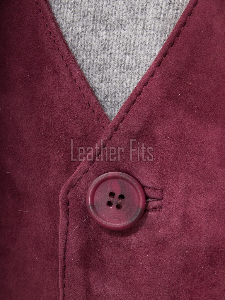 Men Merlot Suede Vest | Luxury Genuine Plum Lambskin Waistcoat | Premium Soft Matte Burgundy Sleeveless Evening Dress Gilet Jacket