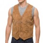 Men Camel Suede Vest | Luxury Genuine Toffee Lambskin Waistcoat | Premium Soft Desert Sand Sleeveless Smart Casual Layering Gilet Jacket